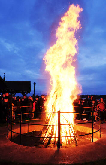 The star of the show for the annual Frosty Fest in Poulsbo was the waterfront bonfire.