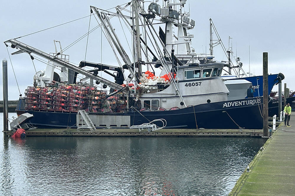 The Adventurous with crab pots, getting ready for crabbing season. Photo courtesy First Fed