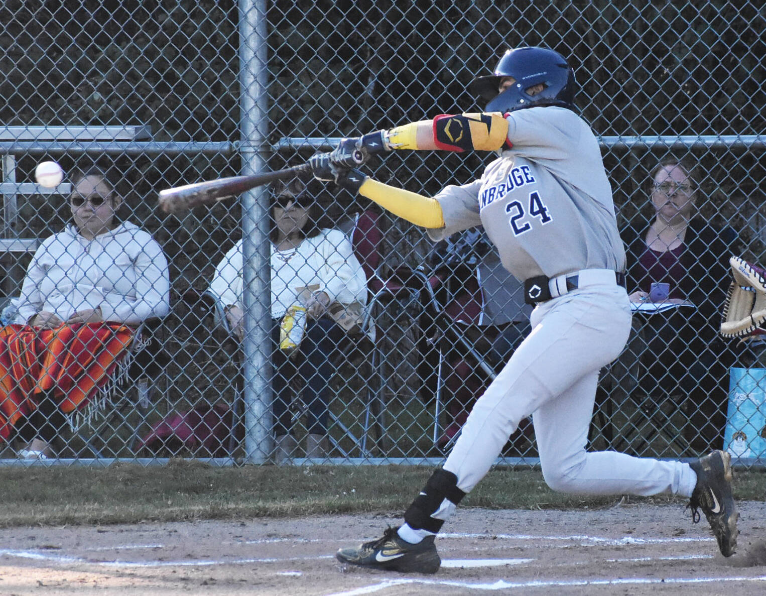 Nicholas Zeller-Singh/Kitsap News Group photos
Spartan McCrea Curfman picks up an RBI single.