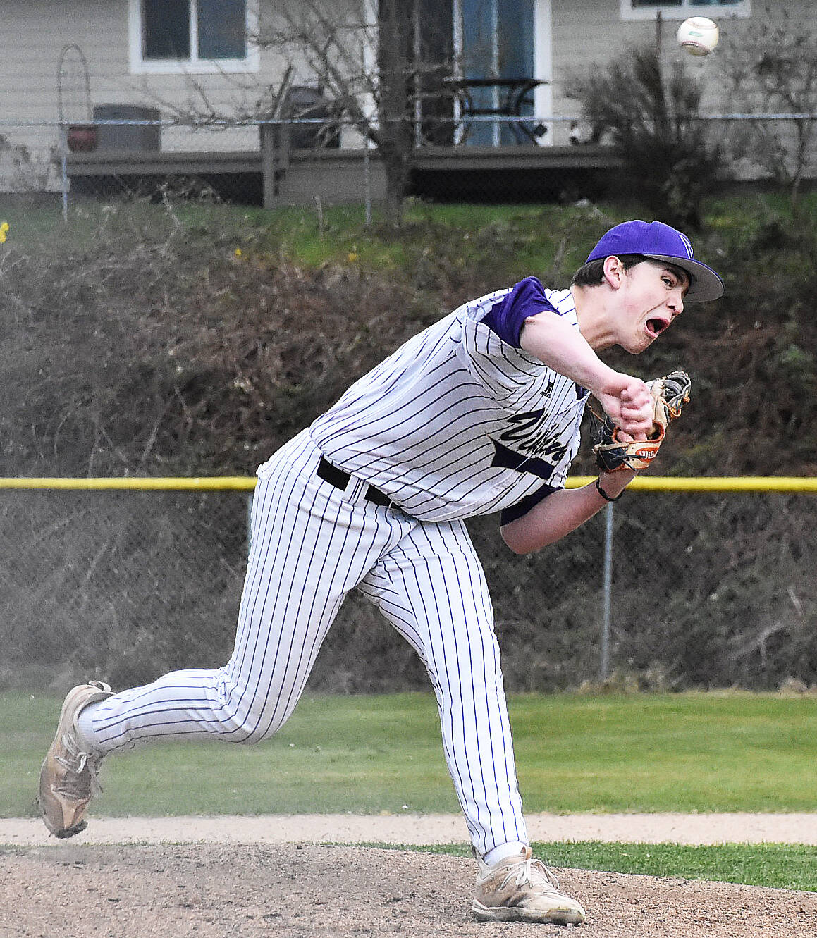 Nicholas Zeller-Singh/Kitsap News Group photos
Viking Dawsyn Anderson picks up seven strikeouts against Olympic.