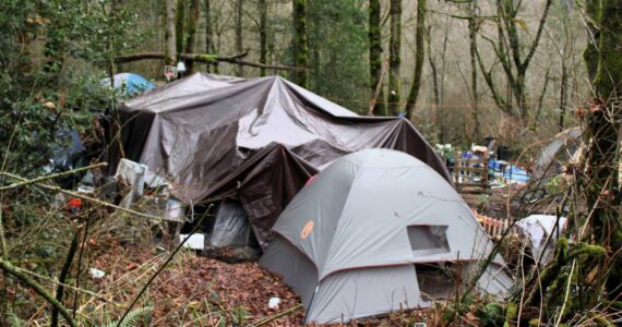 Elisha Meyer/Kitsap News Group
A look into what became known as the Hospital Hill encampment behind St. Michael Medical Center, a camp that was cleared last month.