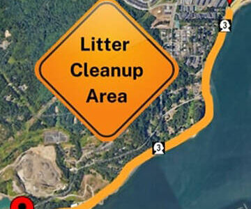 Kitsap County courtesy image
A map of the April 21 cleanup area on Highway 3.