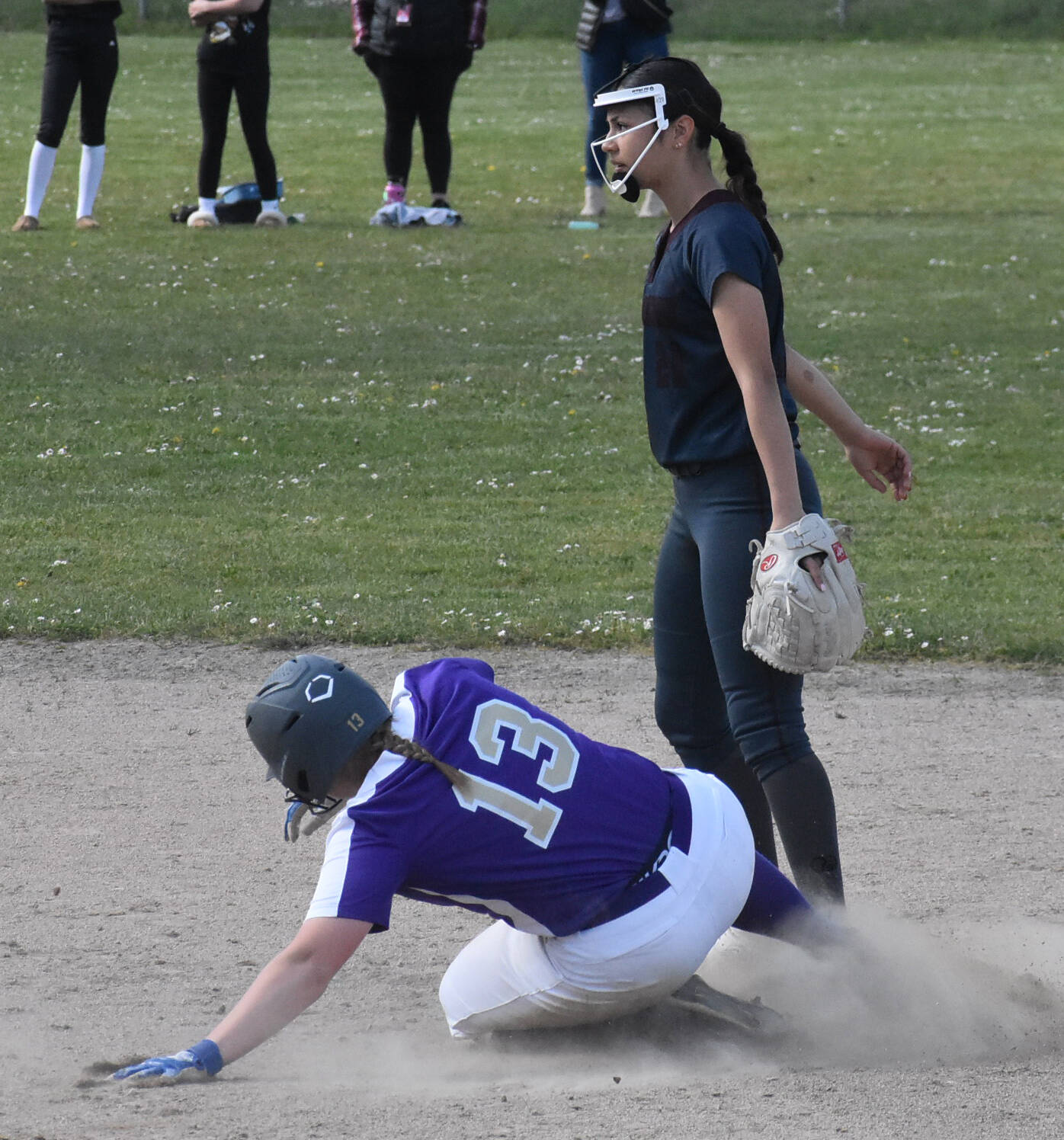 Nicholas Zeller-Singh/Kitsap News Group photos
Viking Hannah Richards slides into second base.