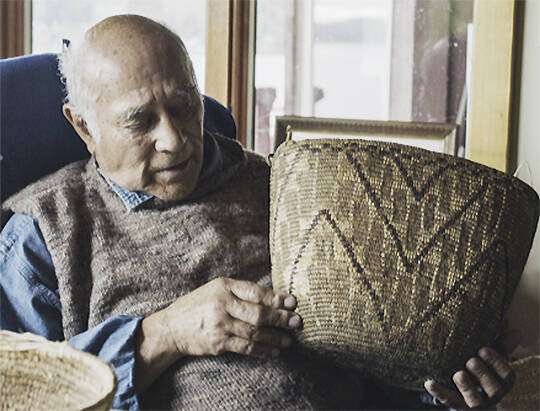 NEA courtesy photo
Ed Carriere of the Suquamish Tribe and traditional baskets he makes are featured in an NEA film.