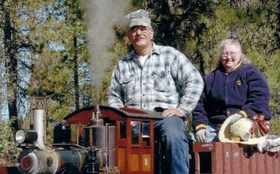 Alicia Lenon courtesy photo
Dennis Weaver and his wife Marie ride down the tracks. Alicia says she believes it’s the only picture she has of them riding together.