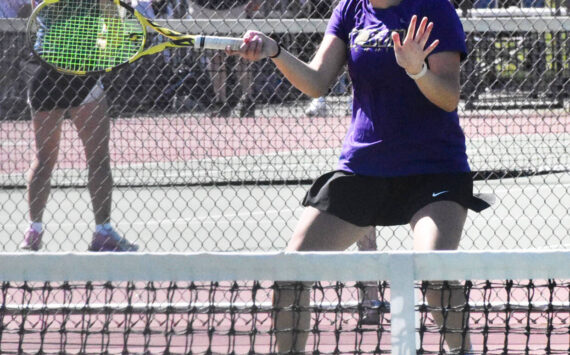 Viking Teegan DeVries finishes second in the 2A singles bracket at the district tournament. Nicholas Zeller-Singh/Kitsap News Group