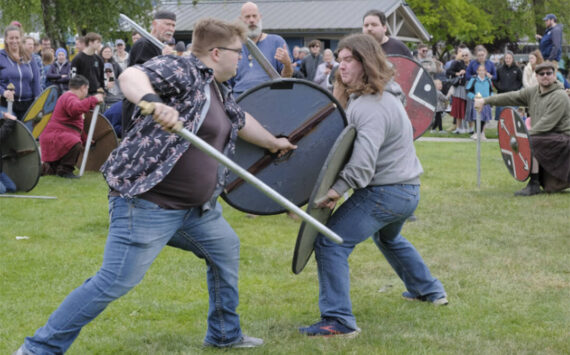 Damon Williams/Kitsap News Group photos
Aspiring Viking warriors engage in mock combat under the tutelage of Glamfolk instructors.