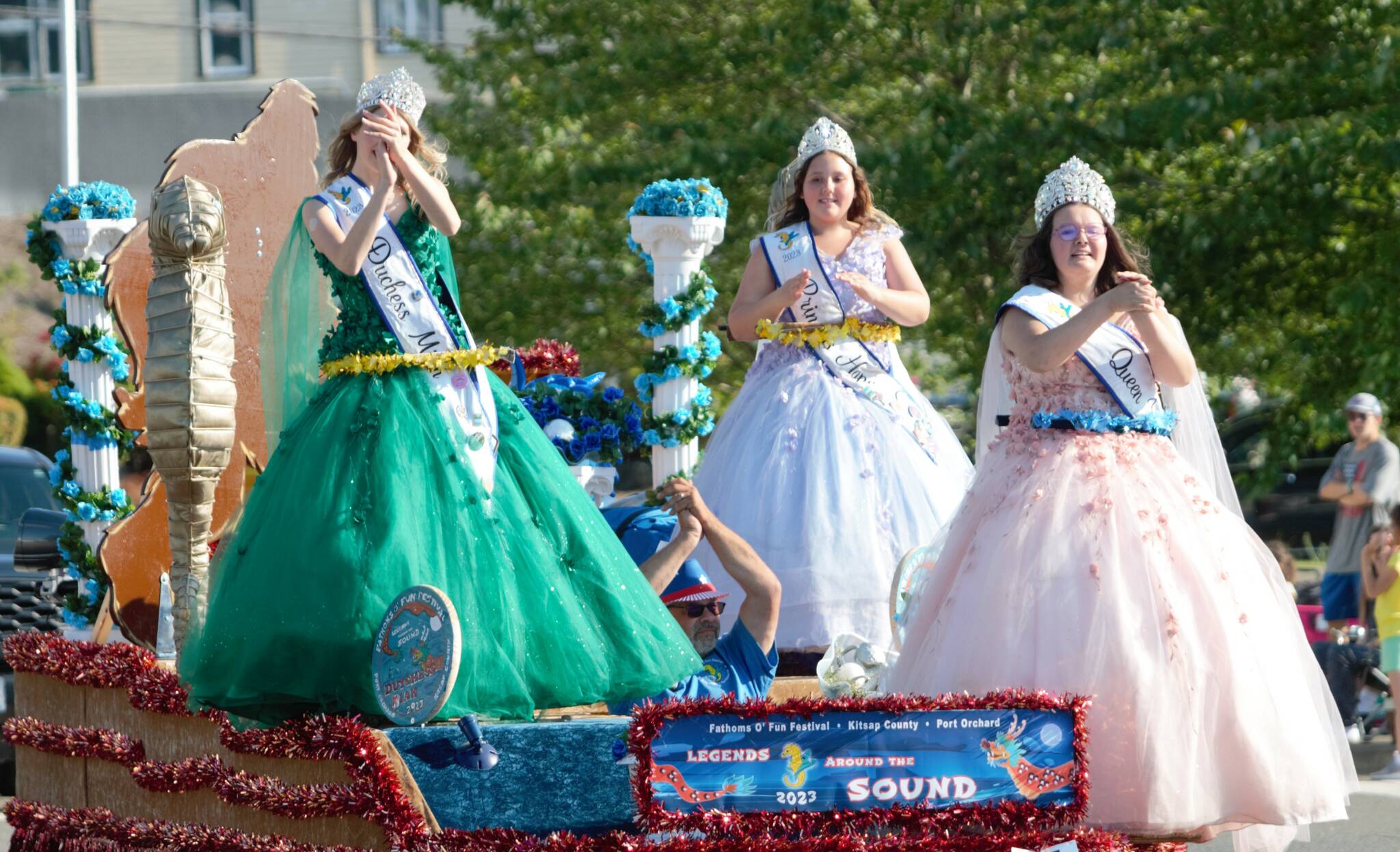 File photo
The 2023 Fathoms O’ Fun Royalty Court on their float during last year’s grand parade in Port Orchard.