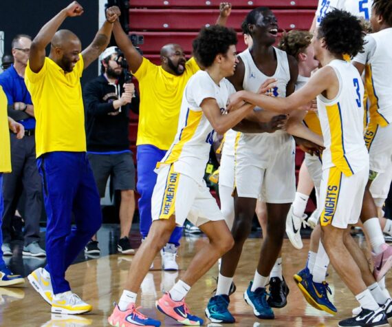 Daniel Phipps courtesy photos
Bremerton celebrates winning the 2A state boys basketball championship March 8 in Yakima.