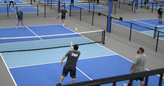 Tyler Shuey/Kitsap News Group photos
Courts were full during Pickleball Kingdom’s opening weekend in Poulsbo.