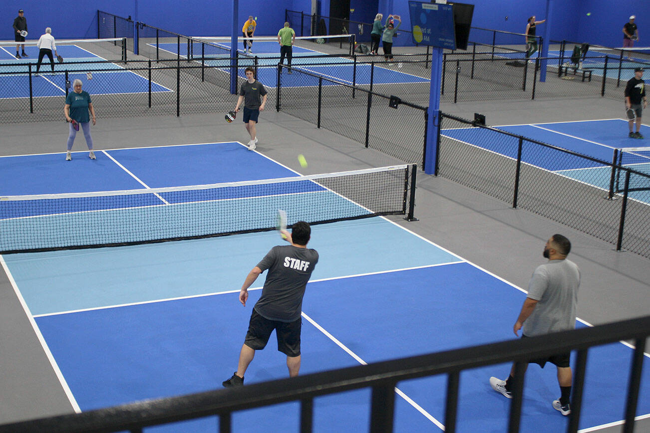 Tyler Shuey/Kitsap News Group photos
Courts were full during Pickleball Kingdom’s opening weekend in Poulsbo.