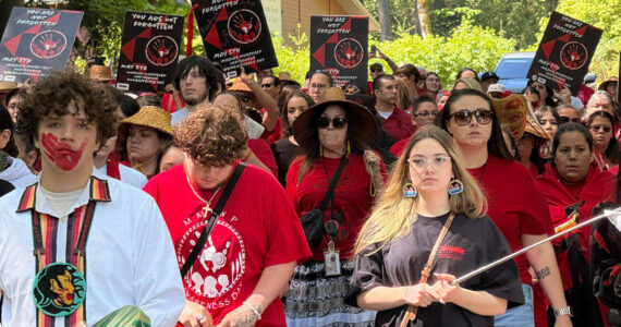 Suquamish Tribe courtesy photos
Suquamish Tribe members participate in a march May 5 to bring awareness to missing and murdered Indigenous women and people.