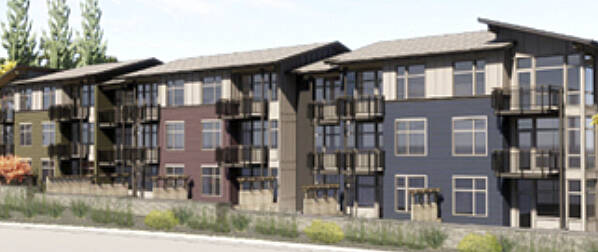 City of Poulsbo courtesy image
A rendering of what the 4th Avenue apartments will look like upon completion.