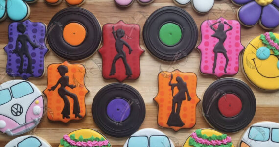 Amy Scott courtesy photos 
Scott’s largest order to date was for 150 1970s-themed cookies.