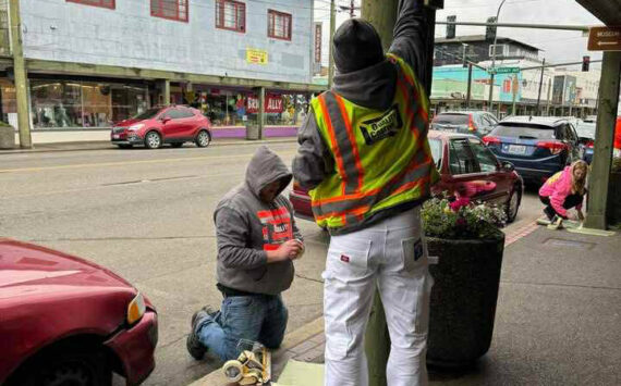 Sarah Butler courtesy photos
Volunteers and local business owners help spruce up downtown Port Orchard.