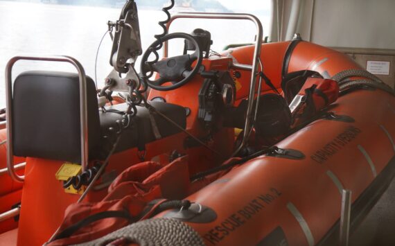 Joshua Kornfeld/Kitsap News Group
A rescue boat seen from the ferry car deck.