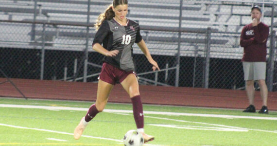 Luke Caputo/Kitsap News Group photos
Jenna Booth of SK scored three goals in a Wolves win over Graham-Kapowsin Sept. 16.