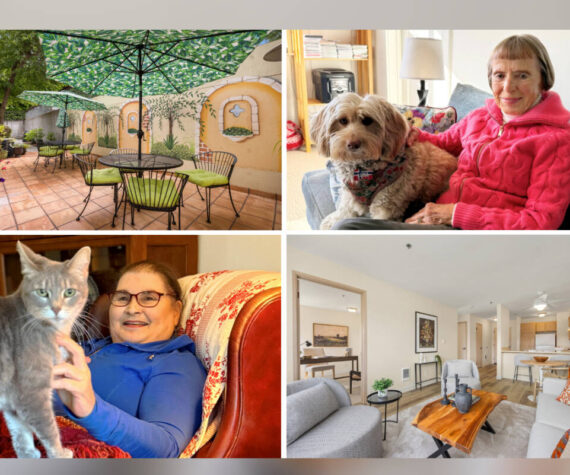 Residents Gerd and Deborah enjoy Winslow Manor’s warmth and connection – chef-prepared meals, social gatherings, and the comfort of home.