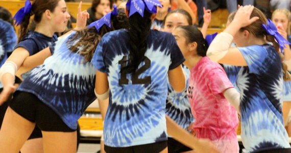 Luke Caputo/Kitsap News Group photos
The Vikings celebrate a successful point in a 3-1 NK road win over the Kingston Buccaneers Oct. 14.