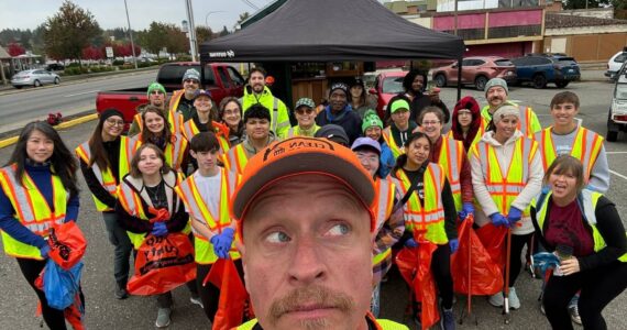 Bryan Stephenson courtesy photo
At the Oct. 18 cleanup, Bryan Stephenson (front) and volunteers collected over 30 bags of litter and several hundred pounds of debris from the Warren Avenue corridor.