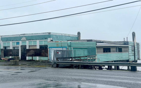 Britney Fletcher-West/Kitsap News Group
This overwater structure, set to be demolished, is located at 1883 Bay Street, across from the Creative Kids Learning Center.