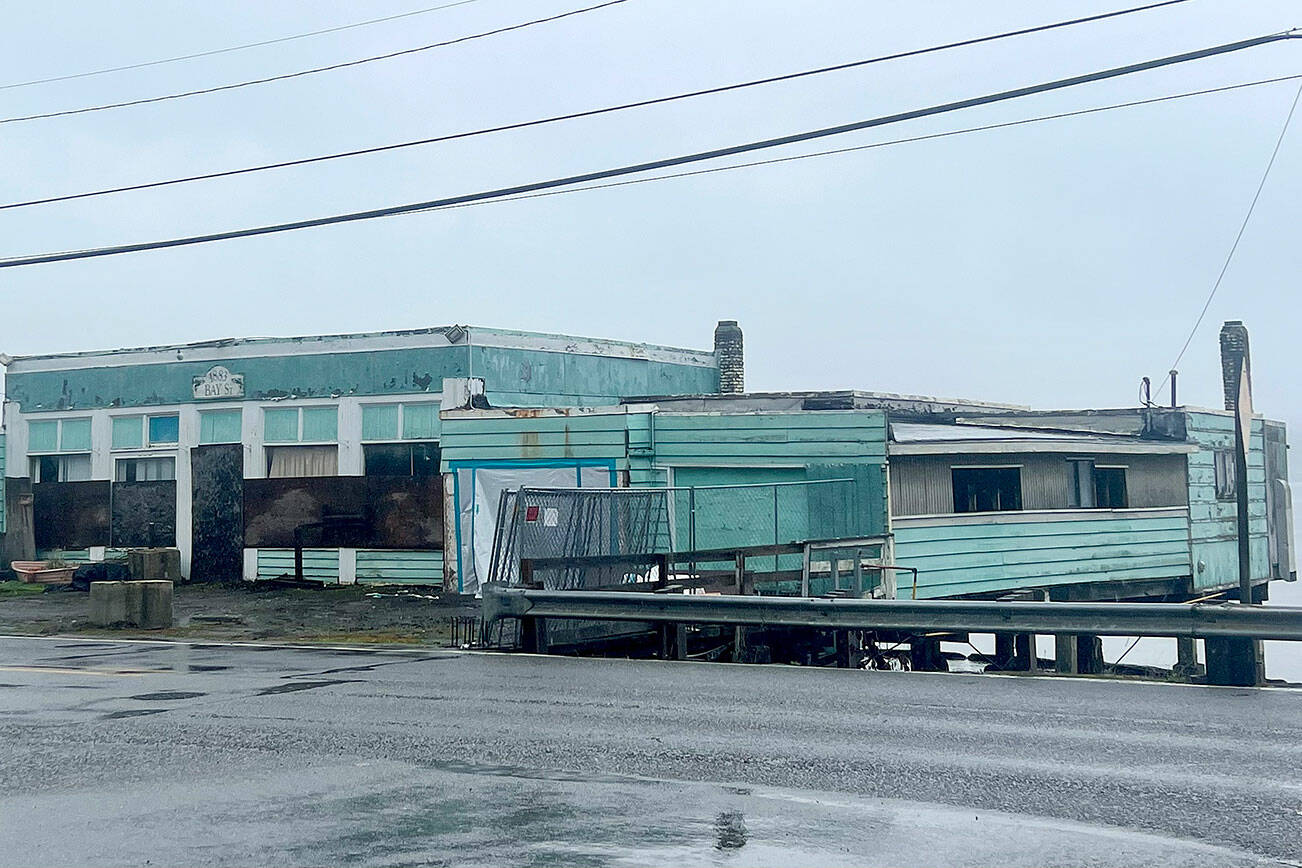 Britney Fletcher-West/Kitsap News Group
This overwater structure, set to be demolished, is located at 1883 Bay Street, across from the Creative Kids Learning Center.