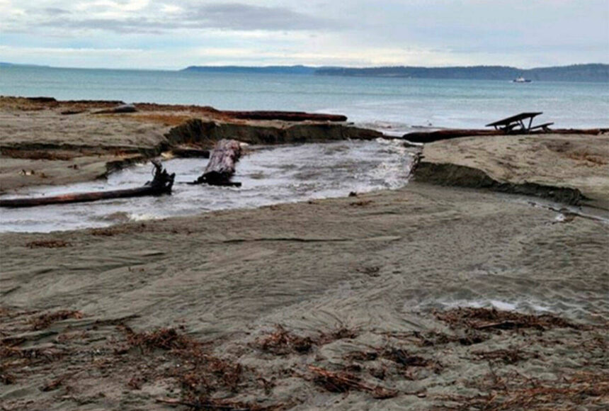 <p>File photo</p>
                                <p>Flooding occurred at Point No Point in Hansville in 2022.</p>