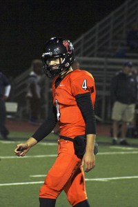 Andrew Schwieterman smiles walking off the field.