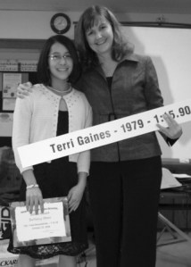 Former North Kitsap High 100-yard breaststroke record holder Terri Gaines