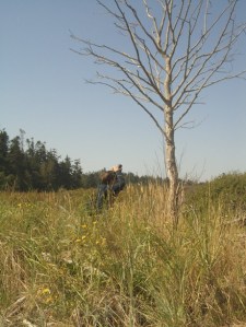 One of the photo workshop attendees gets up close with nature.