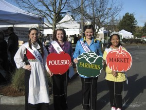 Kitsap’s royalty celebrate opening day of the Poulsbo Farmers Market in 2012. They’ll be back for the opening of the 2013 season