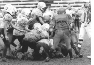 South Kitsap Pee Wee Football ‘B’ Division Grey team stops Chico at the goal line during their Nov. 8 County Championship game at South Kitsap High School. The stop was led by Tyler Ludlow