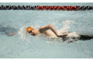Central Kitsap freshman Brandon Weiner races in the 500-yard freestyle at the Class 4A state championships in Federal Way Saturday. Weiner