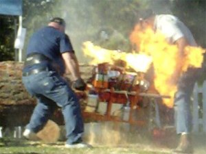 The Poulsbo Fire Department reported that its paramedics treated the operator of a chainsaw during Old Mill Days in Port Gamble last weekend