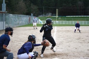 Olympic High School sophomore second baseman Francesca Taporco faces Sequim High School at home Tuesday. The Trojans started the regular season with 4-4