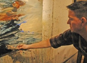 Christopher Mathie creating in his Southworth studio.