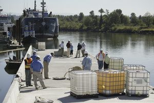 The breakwater is now in place for the Bremerton marina and it should open by March 21.