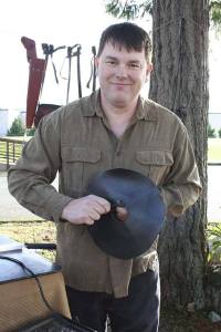 Ray Hicks creates with leather and sells his products locally.