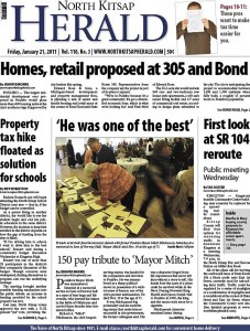 The North Kitsap Herald's Jan. 21 edition is available now at newsstands. It consists of 36 pages in two sections and includes a two-page guide to the tax season.