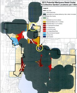 The City of Poulsbo only allows marijuana businesses in light industrial zones. Combined state buffers from parks