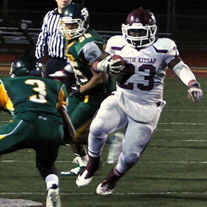 South Kitsap junior Marshaud DeWalt rushed for 125 yards and three touchdowns on 16 carries during the Wolves’ 41-25 season-ending victory Friday against Foss at Mount Tahoma High School.