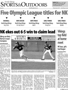 The North Kitsap Vikings won five Olympic League titles: baseball