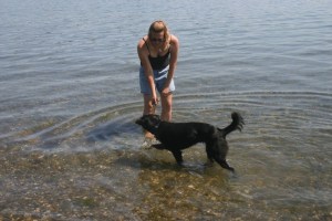 Janet Myros and her dog