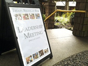 The Suquamish Tribe’s Kiana Lodge was the venue Jan. 6 for the Treaty Rights at Risk leadership meeting. Treaty Rights at Risk is a program of the Northwest Indian Fisheries Commission to improve the health of salmon habitat. More than 50 Northwest Tribal leaders and officials from the U.S. Army Corps of Engineers