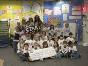 Carolyn Robinson is joined by her students and STAR 101.5’s Marina Rockinger to celebrate her selection as the radio station’s Teacher of the Week