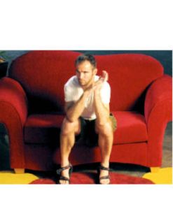 Drew Emery on the set of Inlaws and Outlaws.