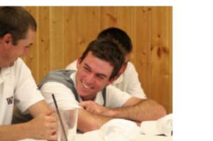 Nick Taylor enjoys a laugh during the PING/Golfweek Invitational press conference Monday.