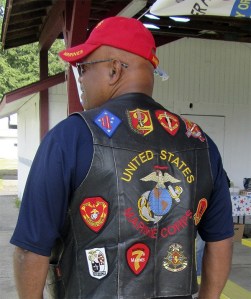 Sgt. Major Ted Streete's patches tell the story of where and when he served.