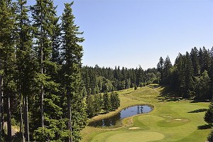 A view of holes 17 and 18 from the back patio.