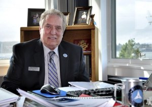 Port Orchard Mayor Tim Matthes at his desk in city hall.